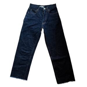 Moussy Dark Blue Straight Leg High Rise Denim Jeans 24 $370